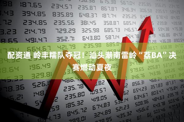 配资通 岭丰糯队夺冠！汕头潮南雷岭“荔BA”决赛燃动夏夜